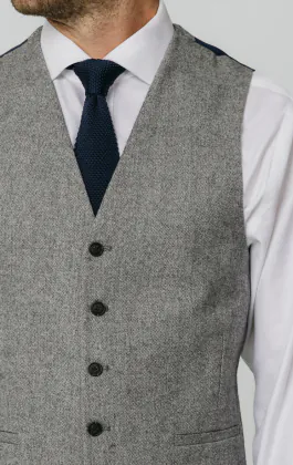 Licht grijs Donegal tweed gilet