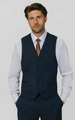 Blauw geweven gilet