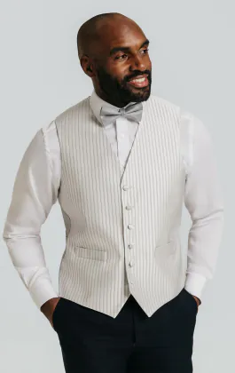 Heirloom zilver gestreept vest