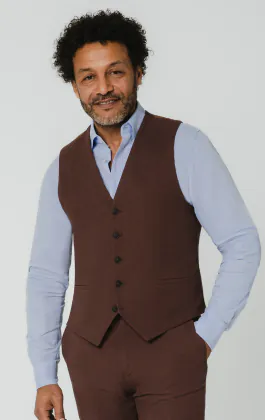 Mokka linnen gilet