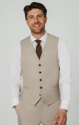 Stone sharkskin gilet