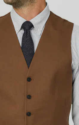 Mid-bruin twill gilet