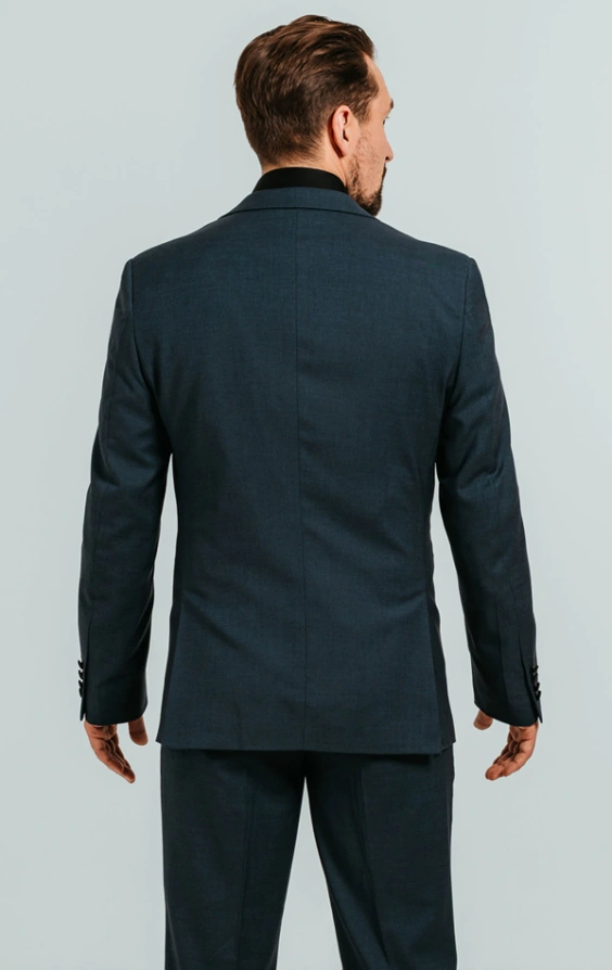 Heren 3-delige Blauw Grijze Tweed Check Vintage Retro Pak